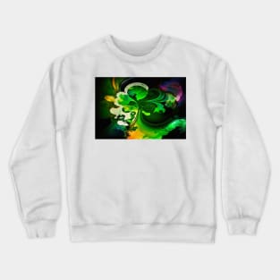 St Patricks Day Artwork - Green abstract artwork Crewneck Sweatshirt